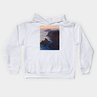 Rocks at Belle lle Port Domois by Claude Monet Kids Hoodie